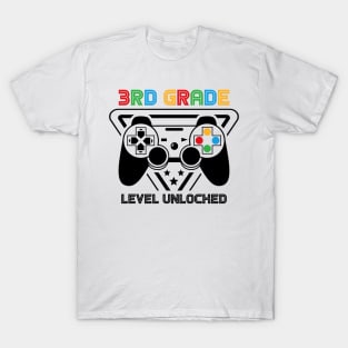 3rd Grade Level Unlocked Video Gamer Back to School Boys T-Shirt